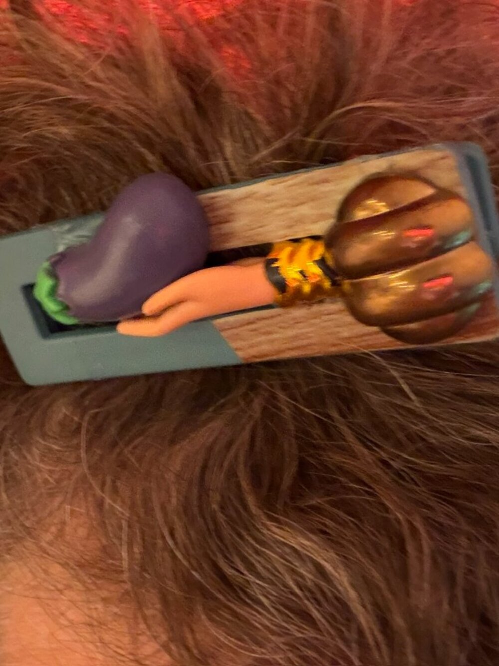 1 each - barbie & eggplant hair clips